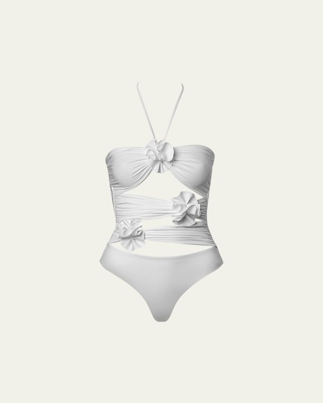 Trinitaria Cutout Halter One-Piece Swimsuit